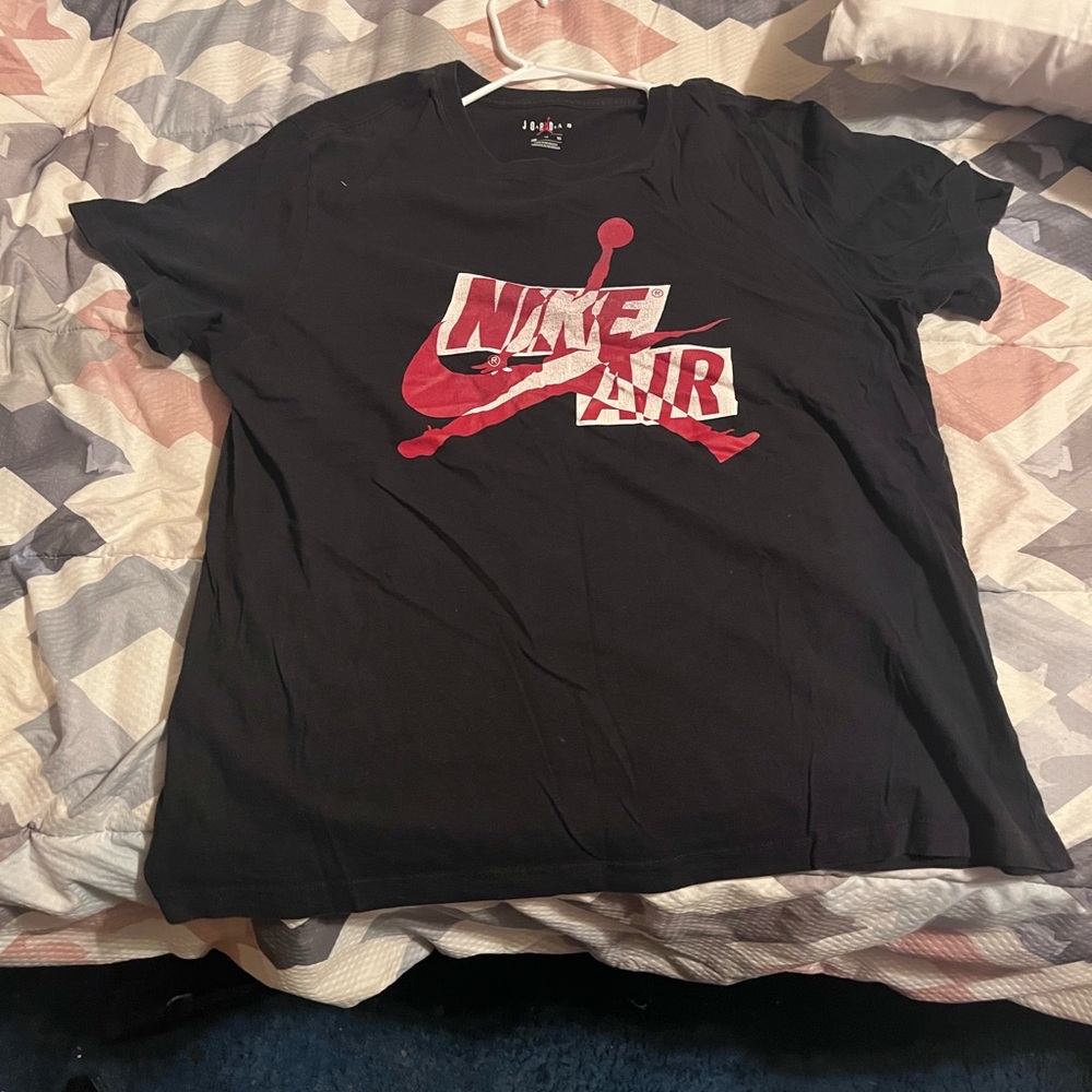 Nike Black Tee with Red Air Logo
